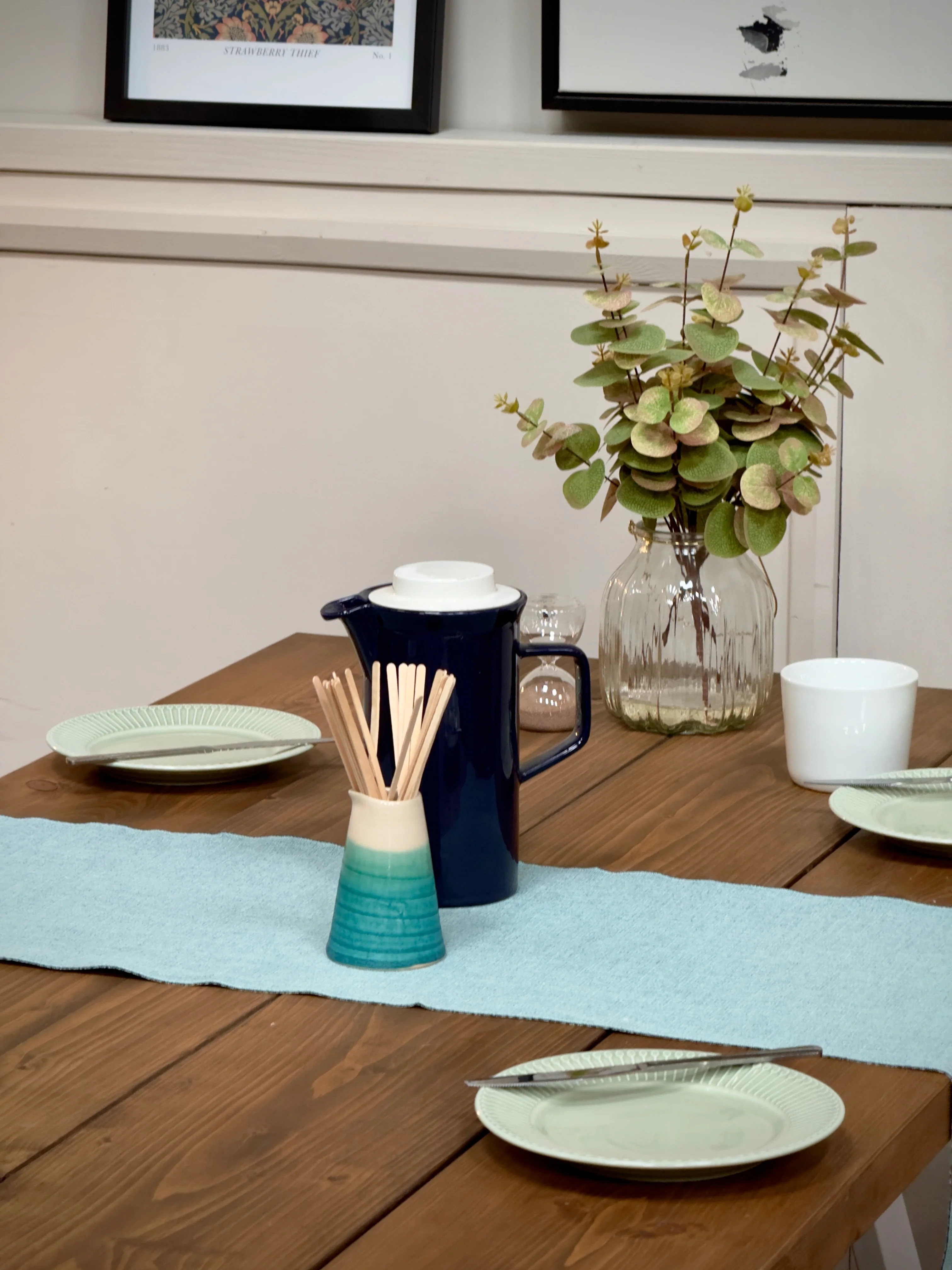 Rustic Solid Wood Dining Table & Benches – A Frame Legs in Steel, Black or White – Handmade Kitchen Table Set - Image 11