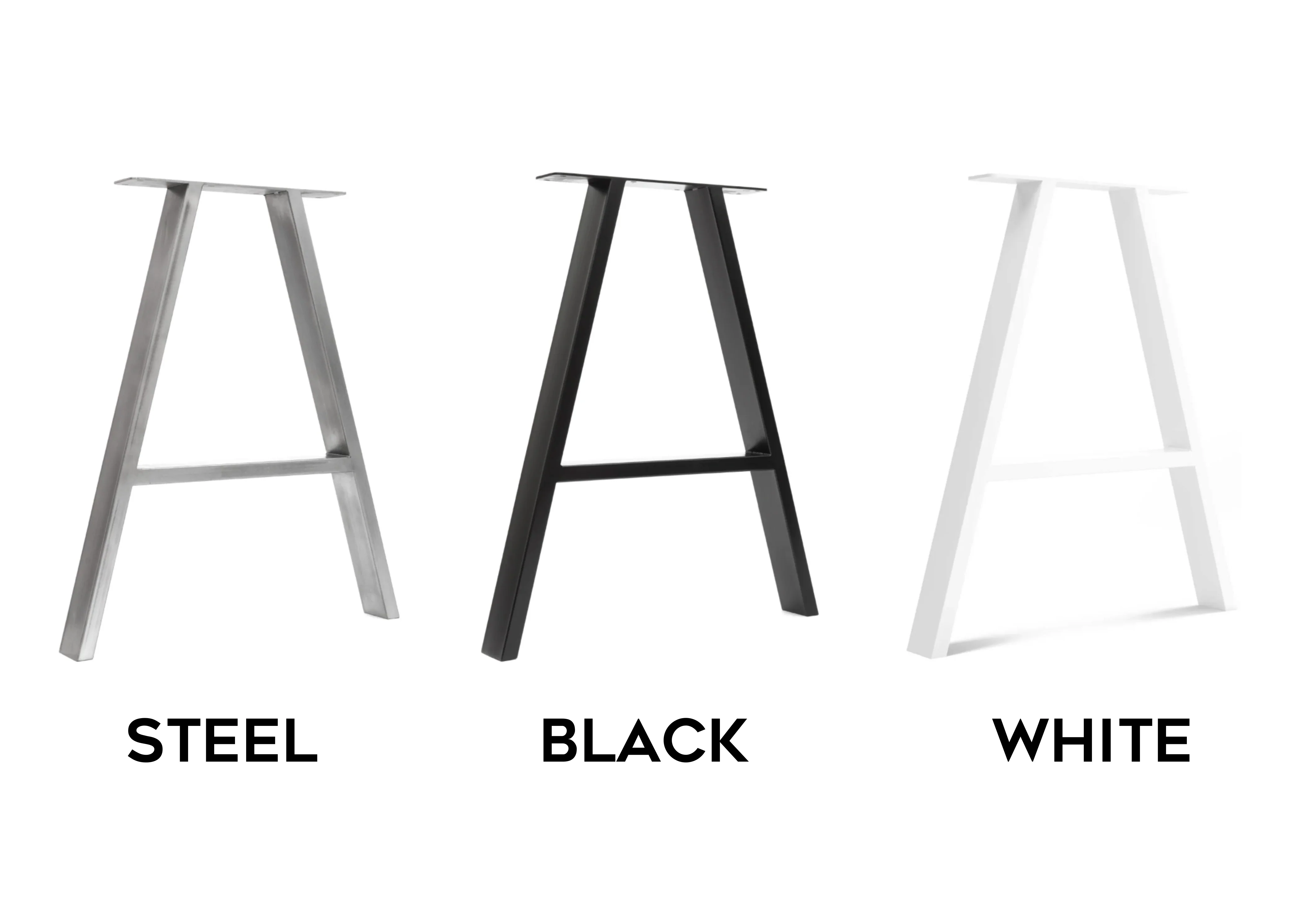 Rustic Solid Wood Dining Table & Benches – A Frame Legs in Steel, Black or White – Handmade Kitchen Table Set - Image 15