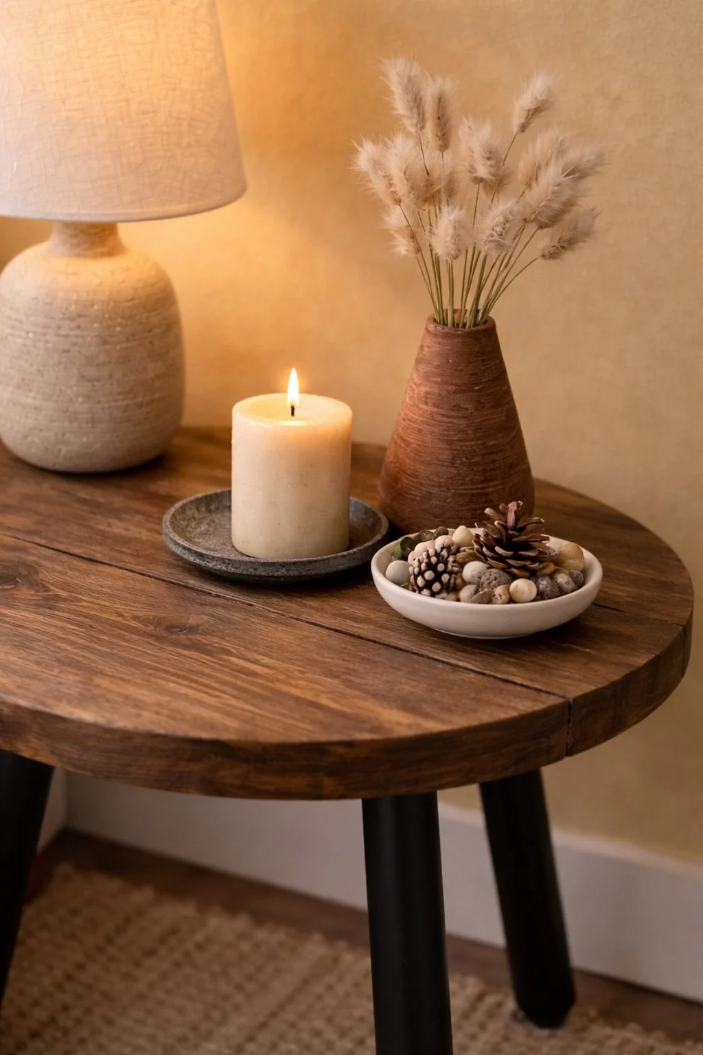 Circular Coffee Table with Steel Round Pin Legs - Image 9