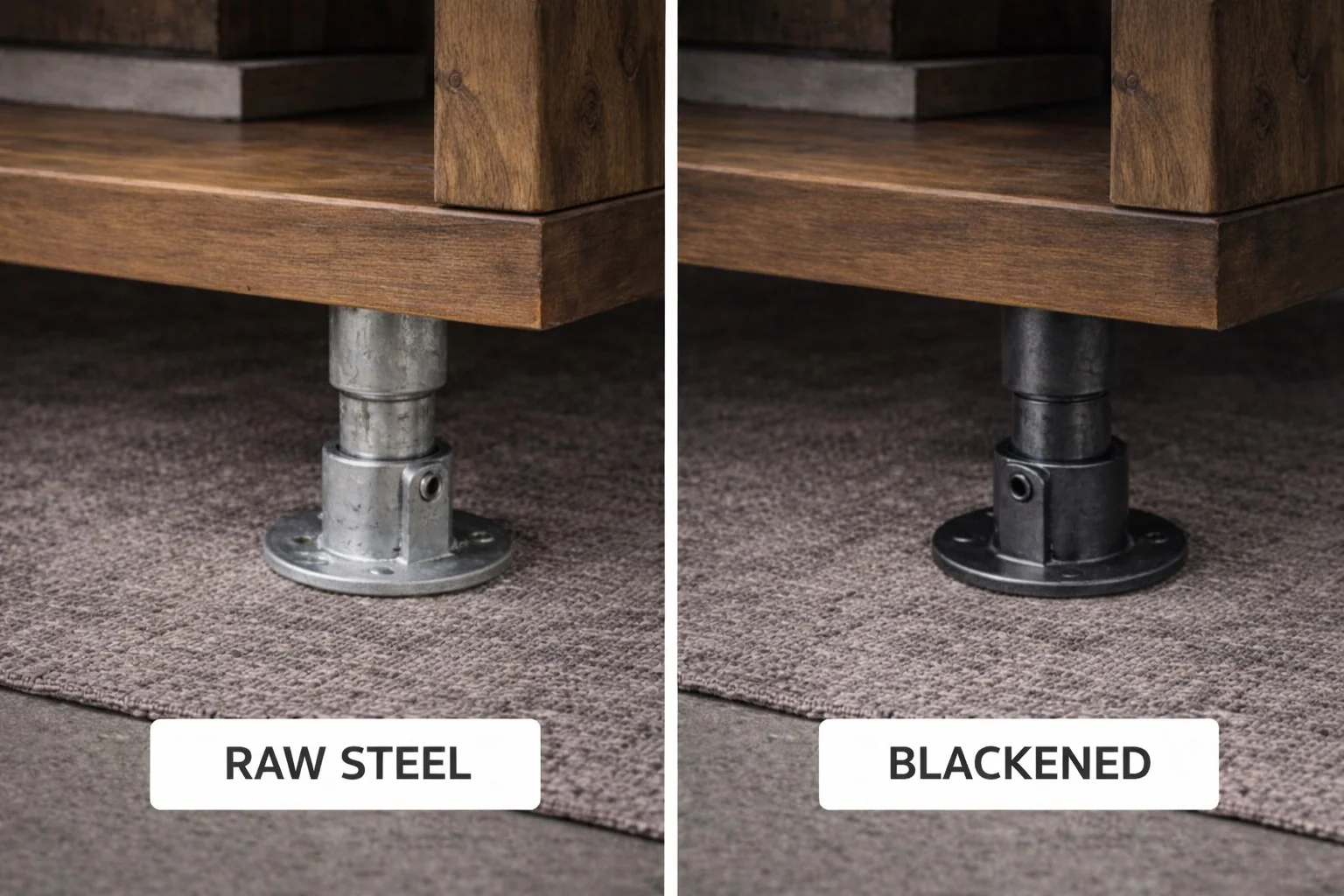 Coffee Table on Steel Tube Legs | Handmade, Rustic Style, Industrial Table - Image 11