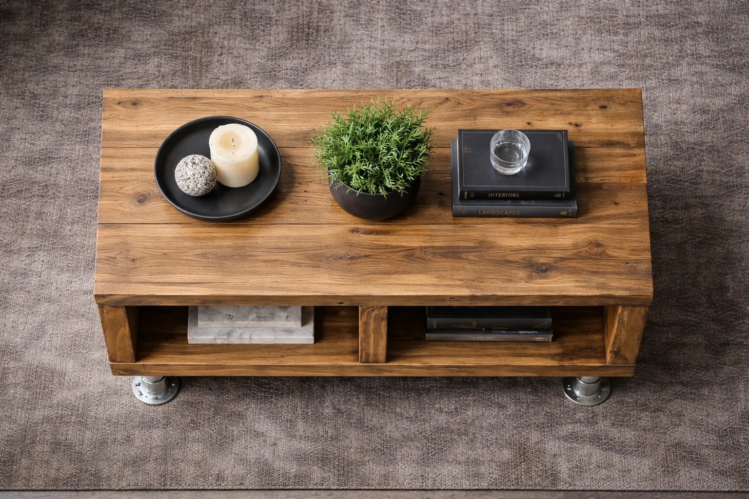 Coffee Table on Steel Tube Legs | Handmade, Rustic Style, Industrial Table - Image 5