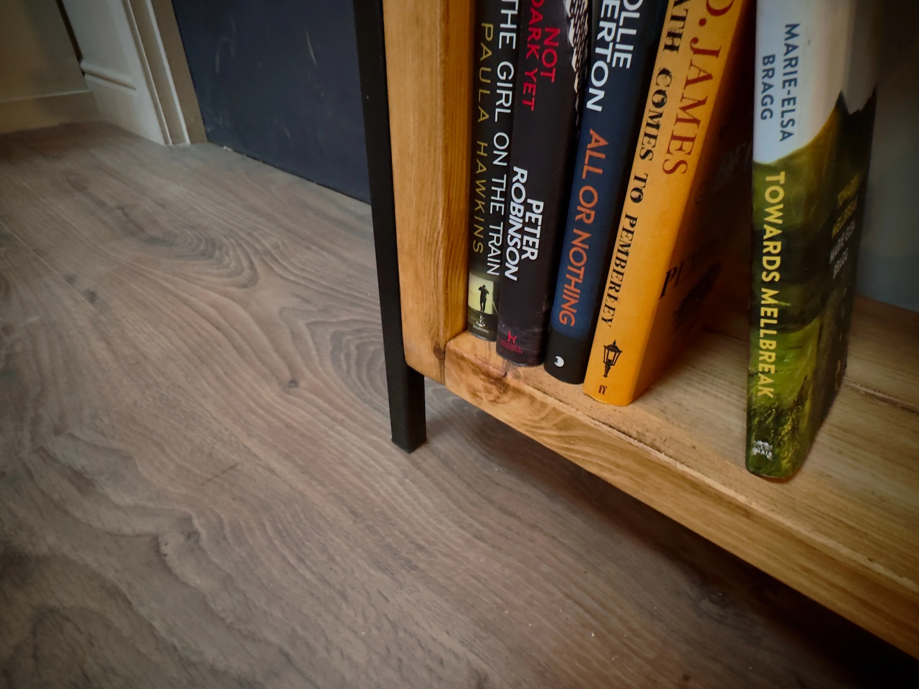 Industrial Bookcase | Solid Wooden Shelving, Steel Square Tube Framework | For Living Room, Office, Dining Room | Rustic Style - Image 12