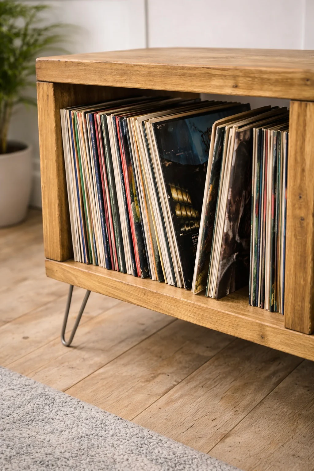 Industrial Record Cabinet, Vinyl Storage, Sideboard on Hairpin Legs - Image 5
