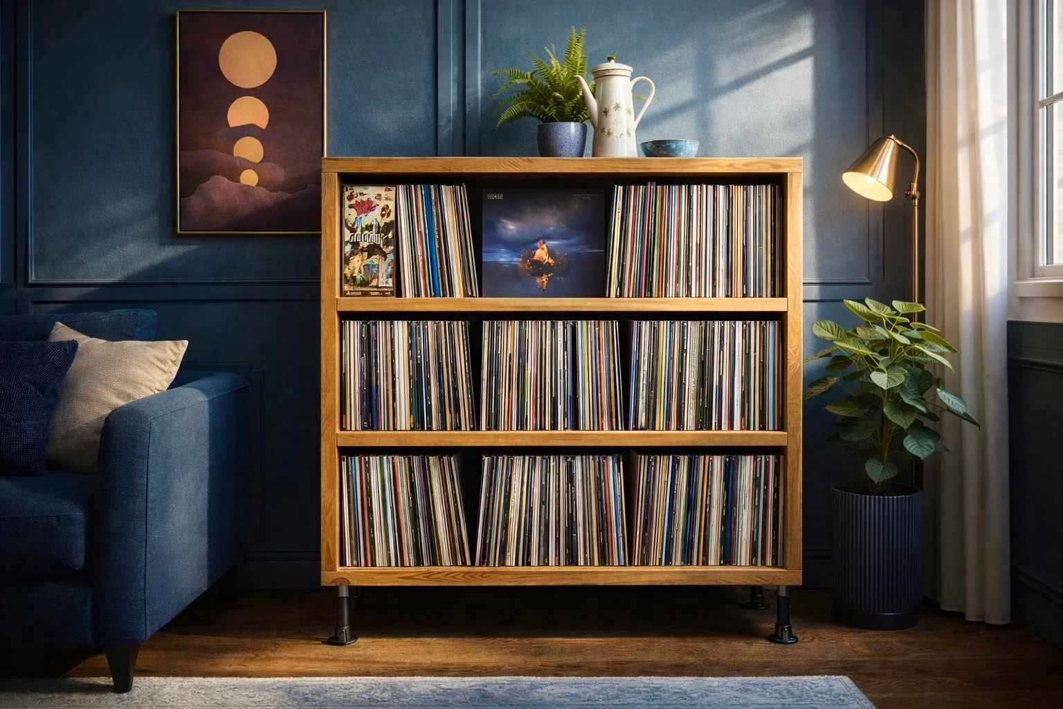 Industrial Record Cabinet on Steel Tube Legs | Vinyl Storage - Image 5