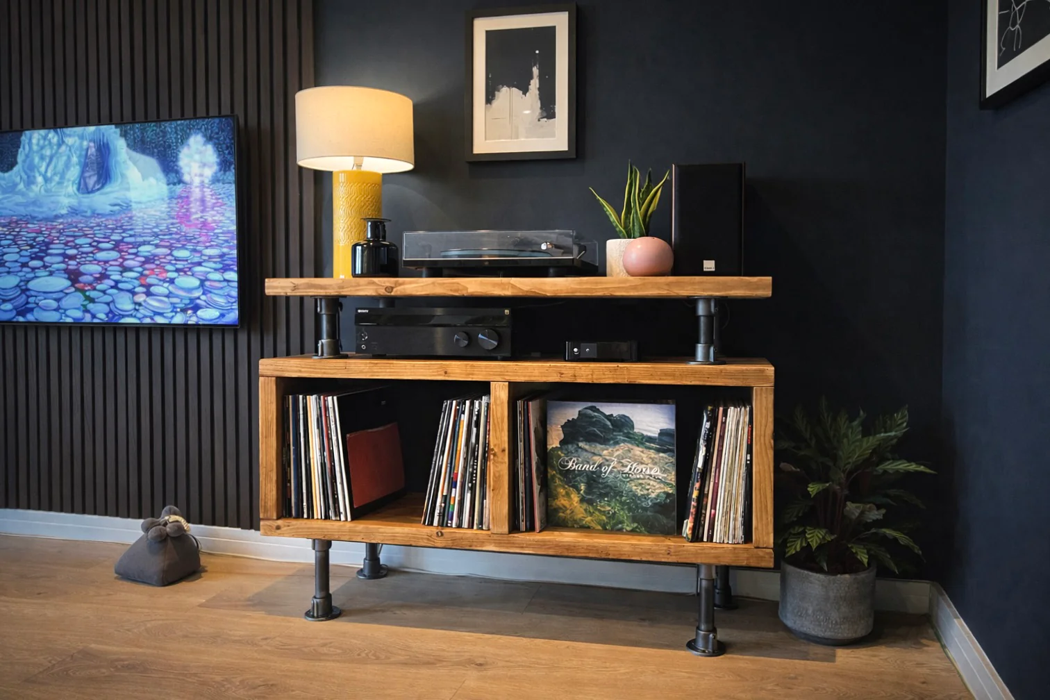 Industrial Record Player Stand. Vinyl Storage Cabinet - Image 11
