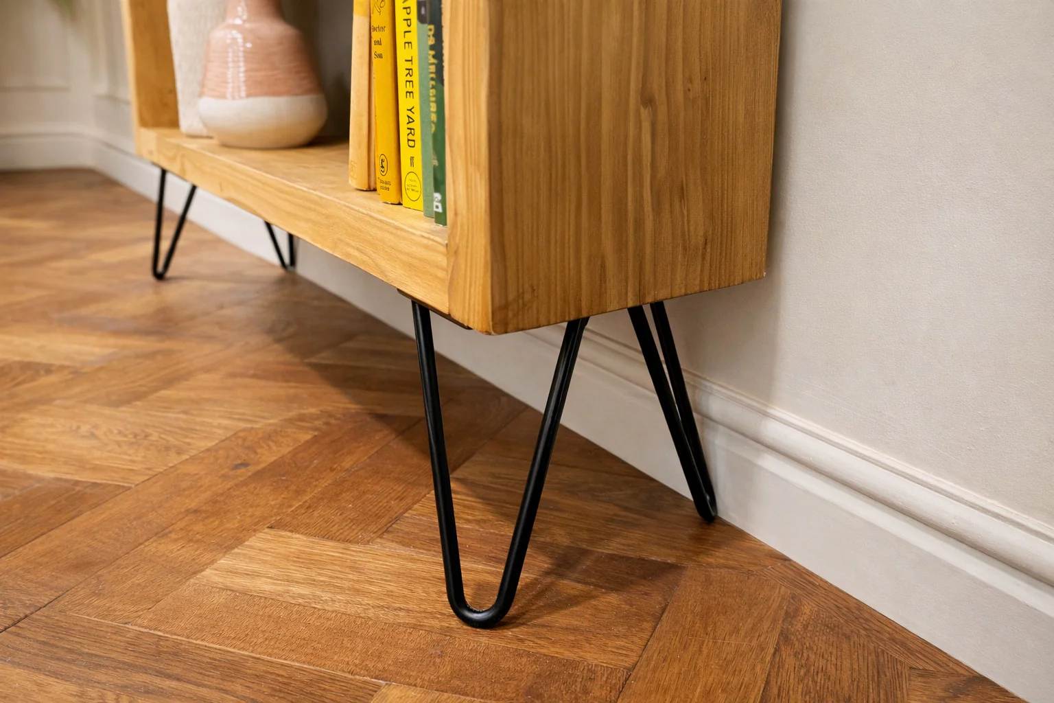 Industrial Rustic Bookcase Bookshelves on Hairpin Legs - Image 7