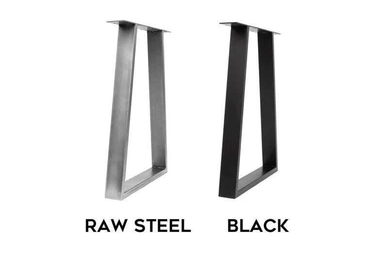 Industrial Coffee Table on Trapezium Steel Box Section Legs - Image 10