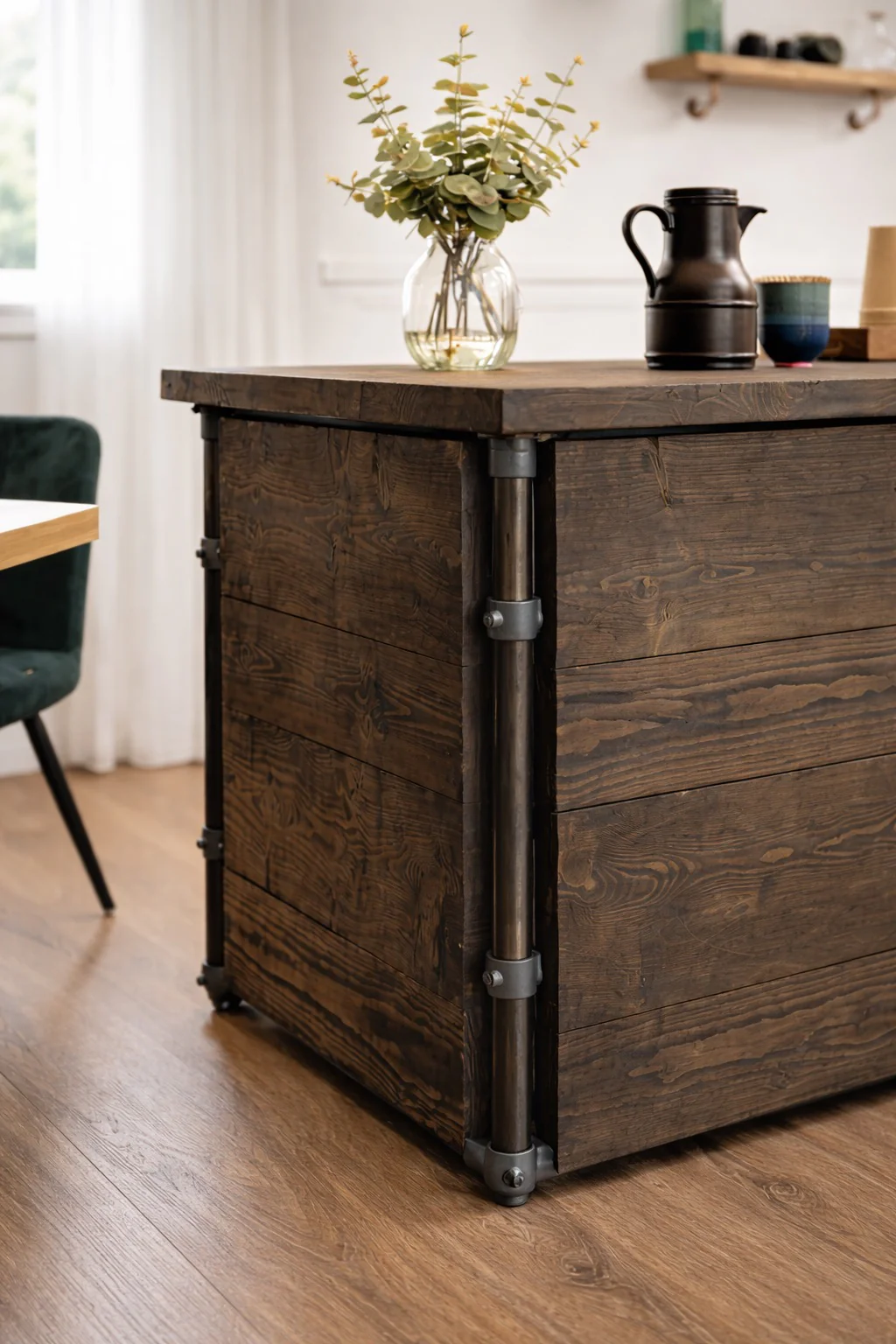 Industrial Solid Wood Retail Counter | Handmade Reception & Bar Desk - Image 3