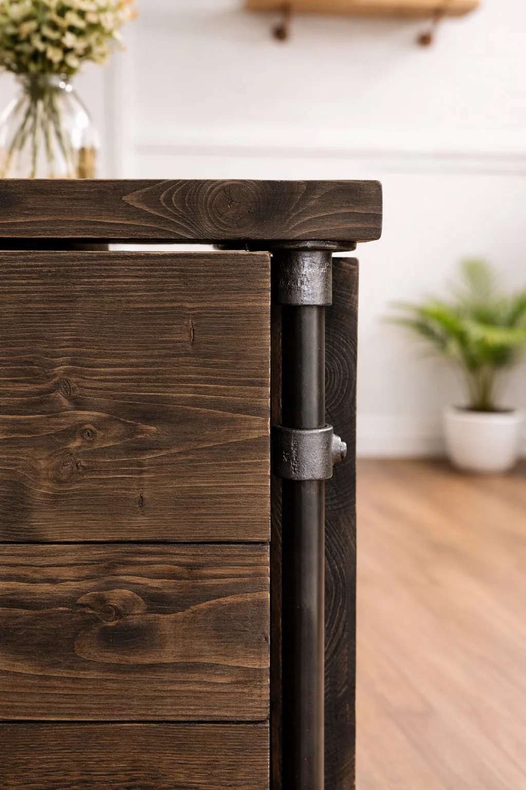 Industrial Solid Wood Retail Counter | Handmade Reception & Bar Desk - Image 7