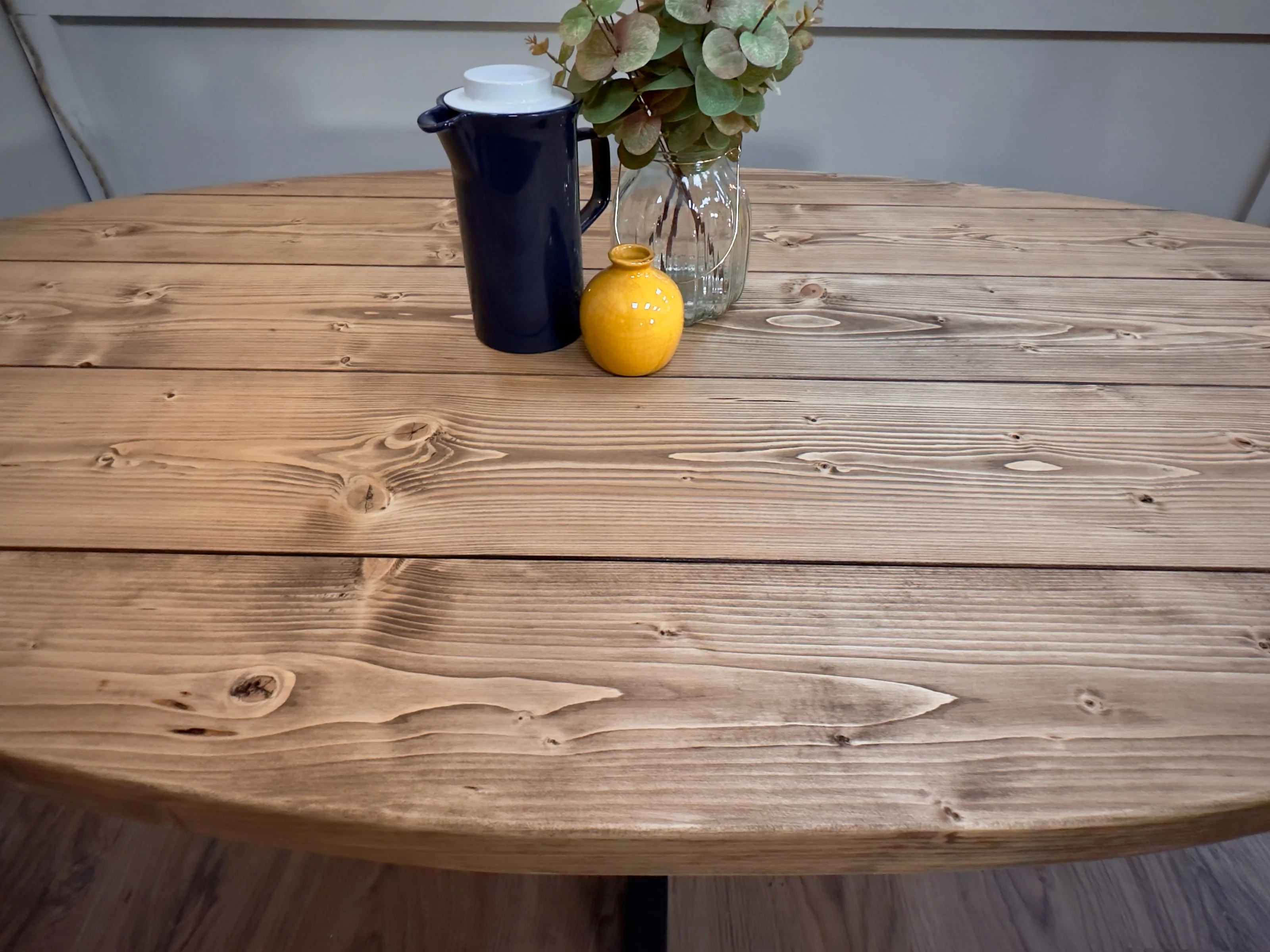Oval Dining Table with Starburst Legs | Rustic Style, Industrial | Kitchen Table, Solid Wood, Handmade - Image 12