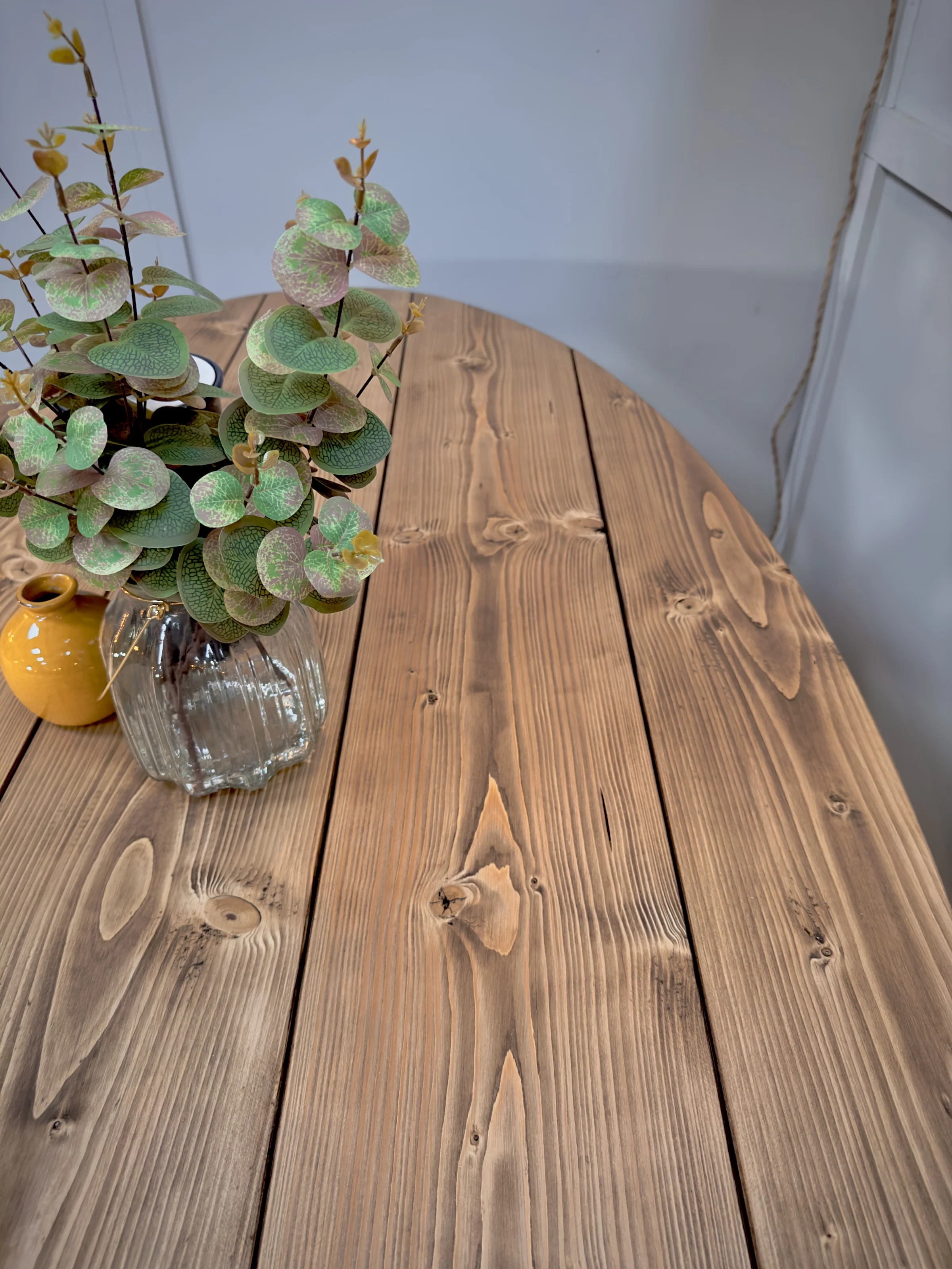 Oval Dining Table with Starburst Legs | Rustic Style, Industrial | Kitchen Table, Solid Wood, Handmade - Image 13