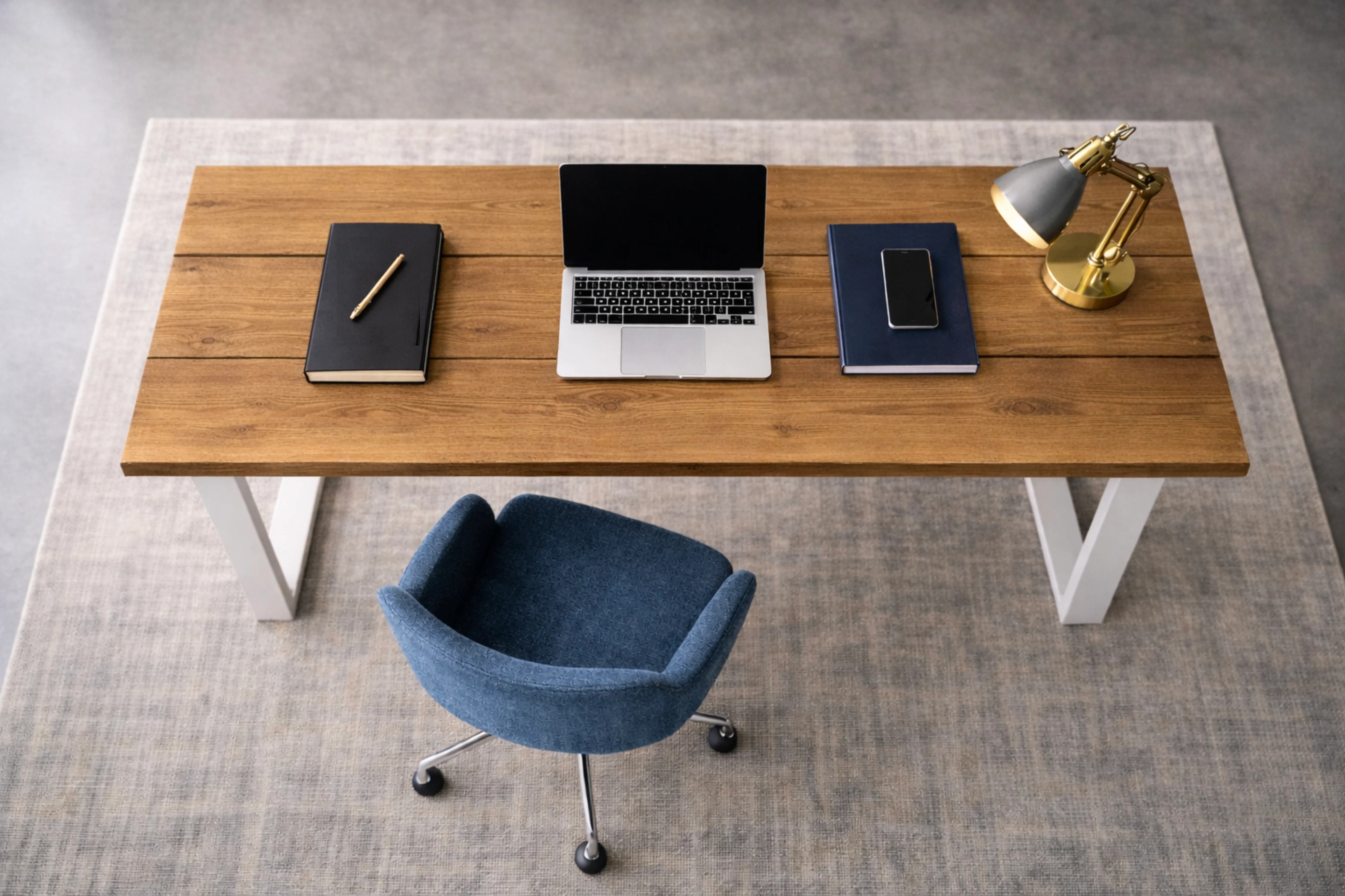 Rustic Desk with Steel Square Legs | Industrial, Reclaimed Style | Solid Wooden Desktop - Image 3
