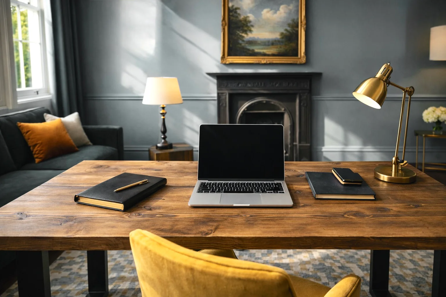 Rustic Desk with Steel Square Legs | Industrial, Reclaimed Style | Solid Wooden Desktop - Image 8
