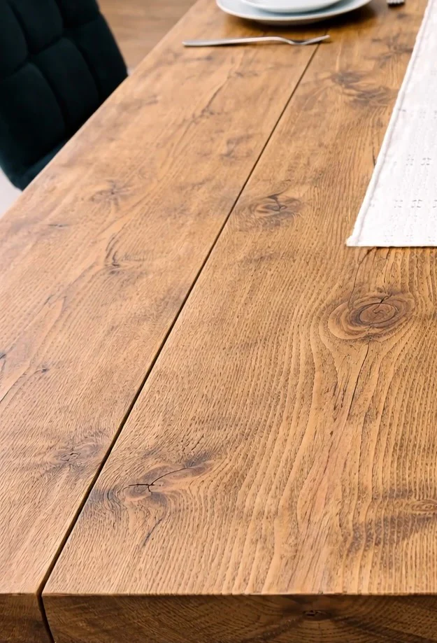 Rustic Scaffold Board Dining Table & Bench Set on Square Steel Legs, Industrial Reclaimed Style - Image 9