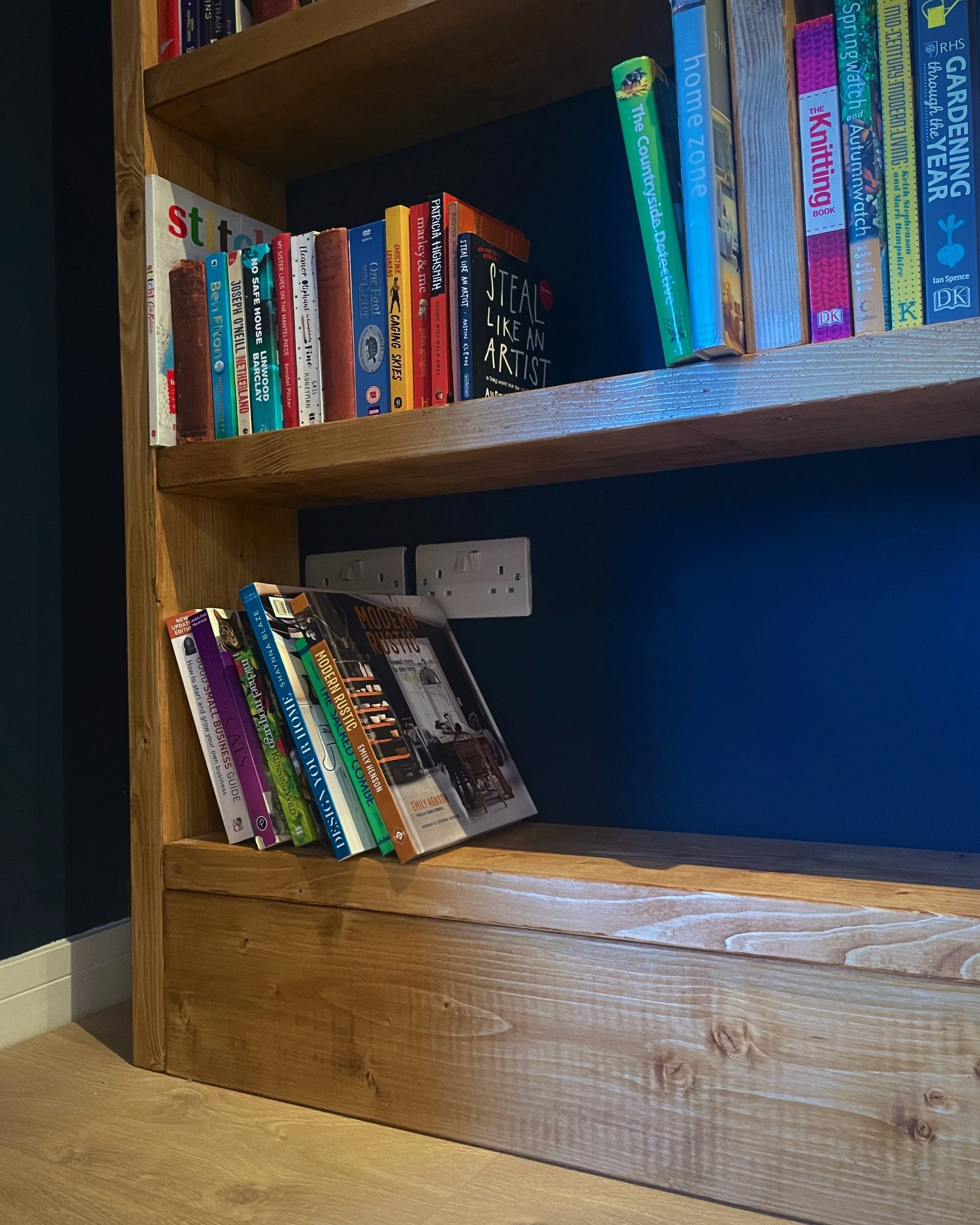 Rustic Solid Wooden Bookcase | Industrial Scaffold Board Style Shelving | Reclaimed Bookshelves - Image 14
