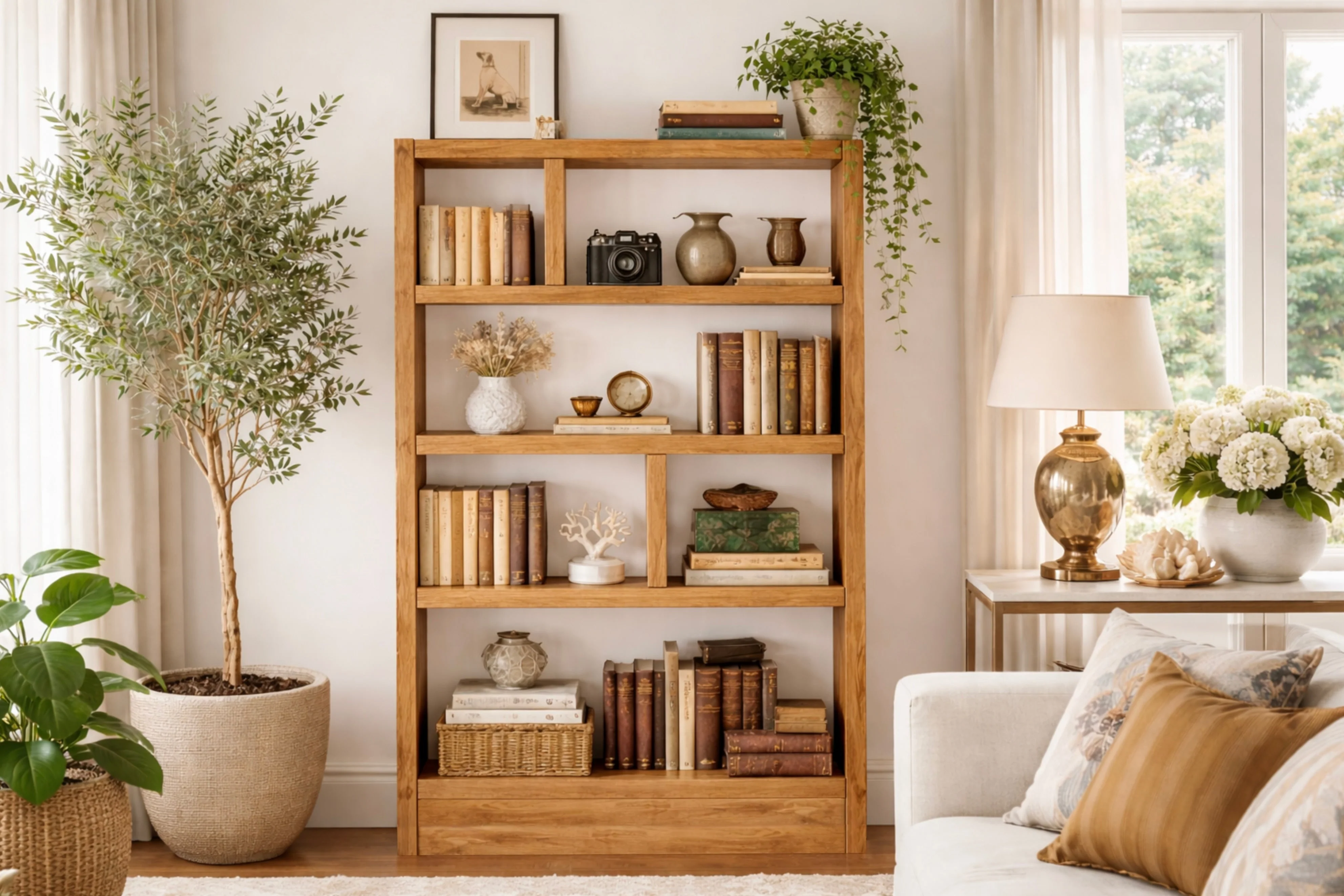 Rustic Solid Wooden Bookcase | Industrial Scaffold Board Style Shelving | Reclaimed Bookshelves - Image 4