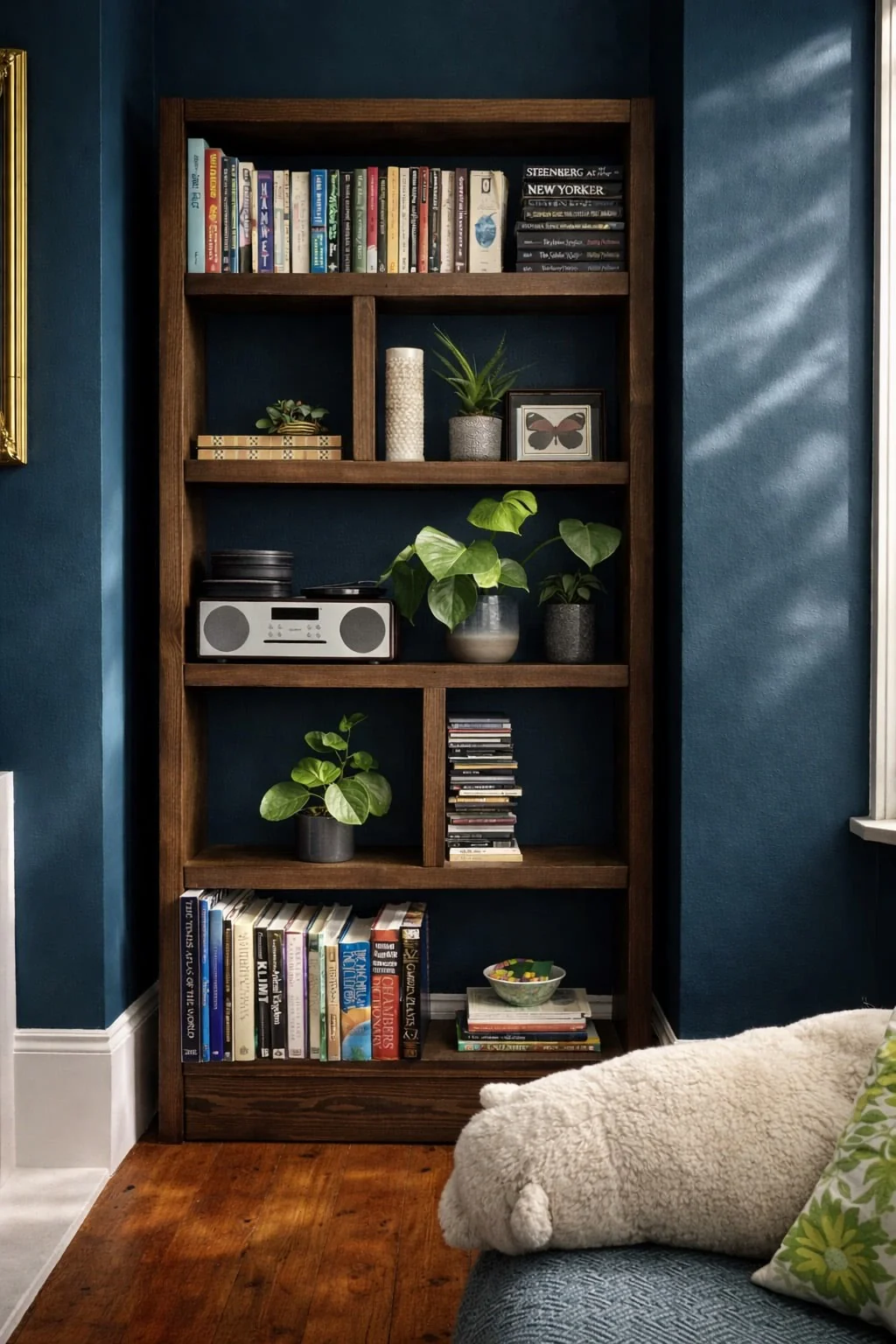 Rustic Solid Wooden Bookcase | Industrial Scaffold Board Style Shelving | Reclaimed Bookshelves - Image 6