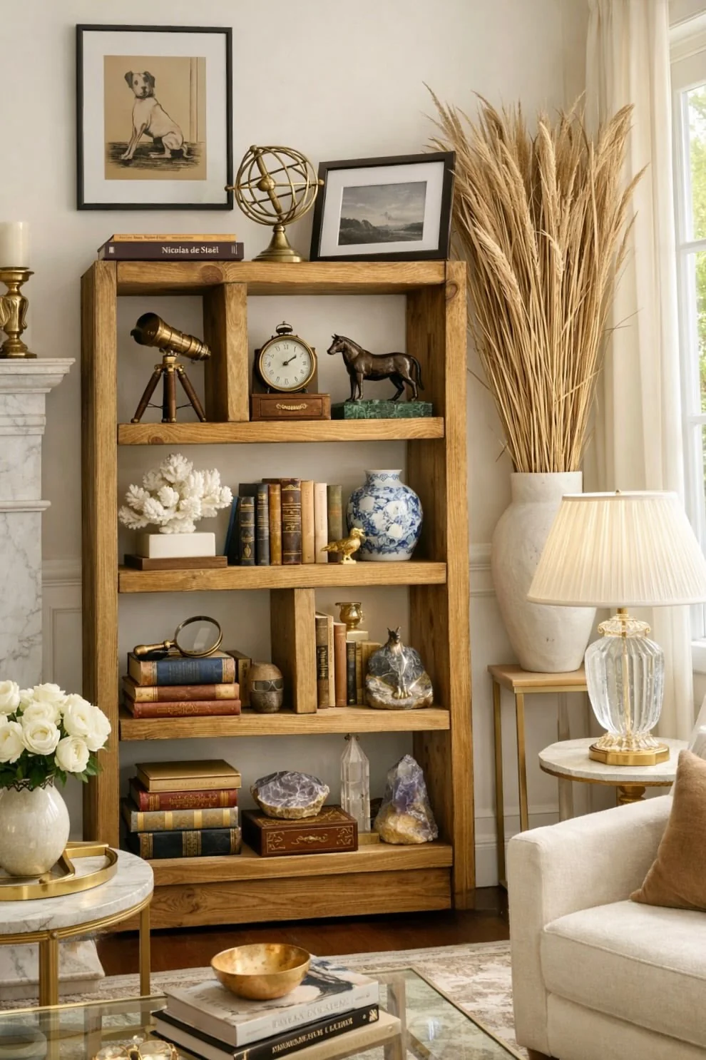 Rustic Solid Wooden Bookcase | Industrial Scaffold Board Style Shelving | Reclaimed Bookshelves - Image 8
