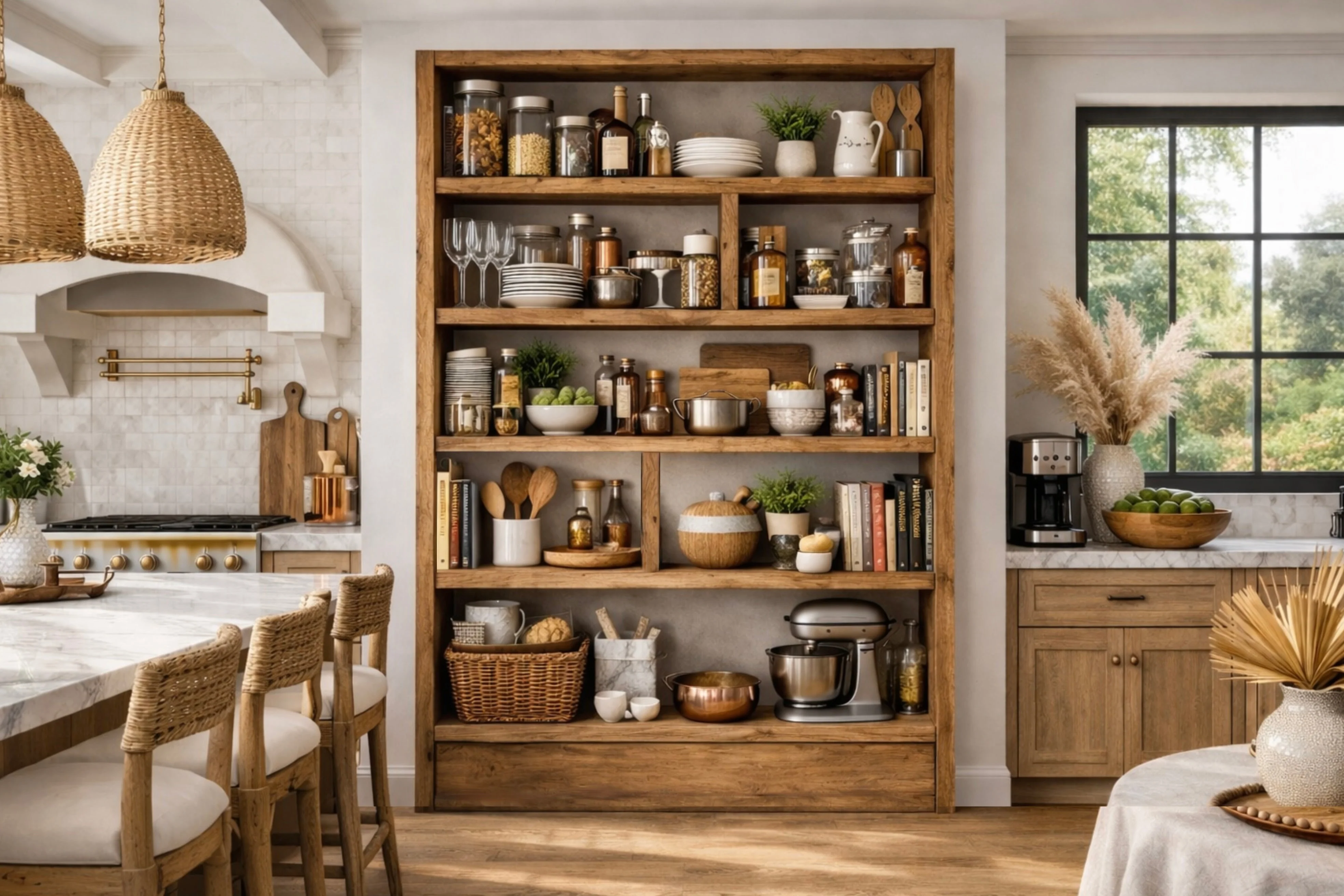 Rustic Solid Wooden Bookcase | Industrial Scaffold Board Style Shelving | Reclaimed Bookshelves - Image 9