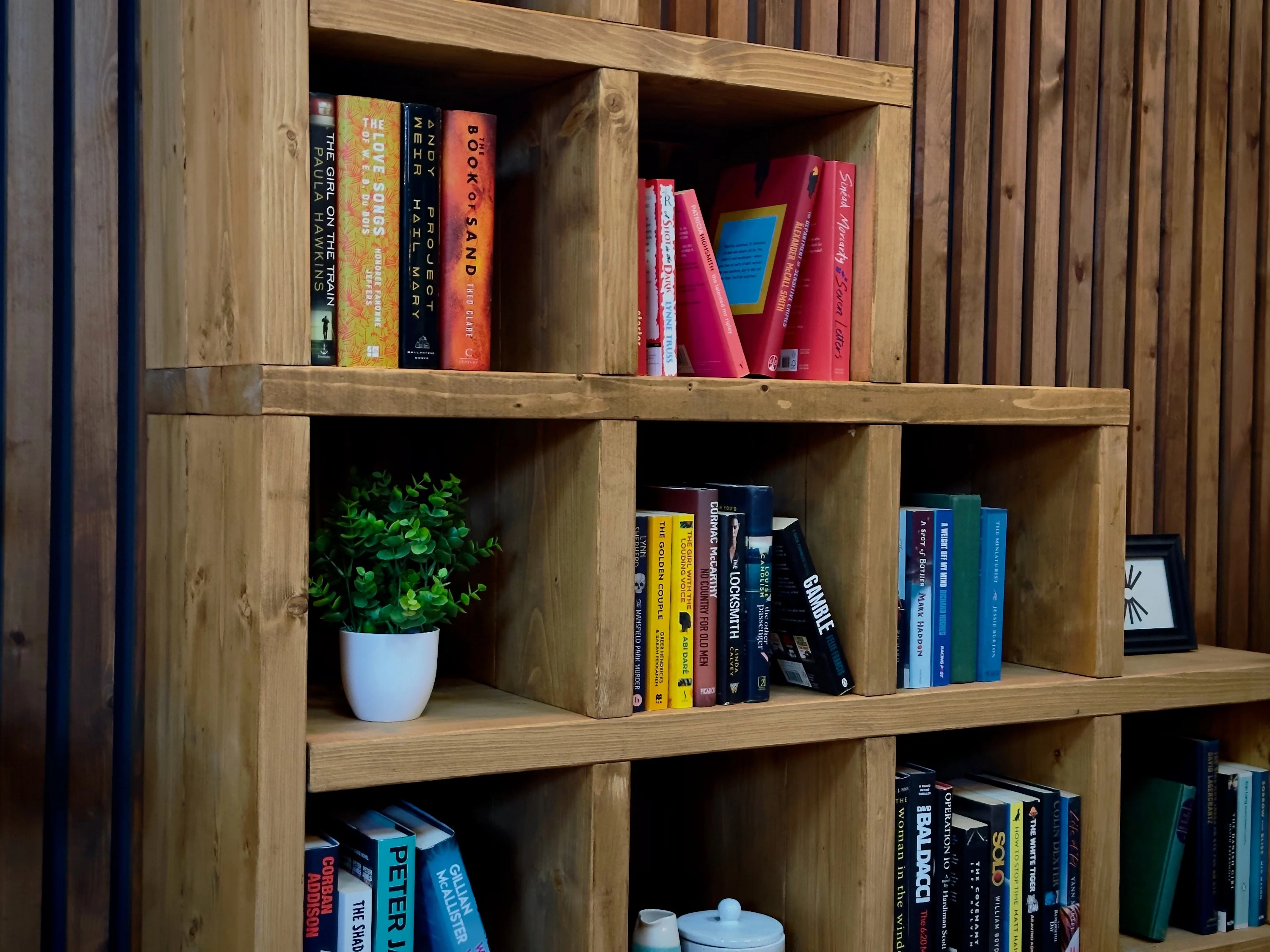 Rustic Step Bookcase | Shelving Unit | Reclaimed Style Solid Wooden Cube Bookshelves | Under Stairs Storage | Industrial Style Cabinet - Image 4