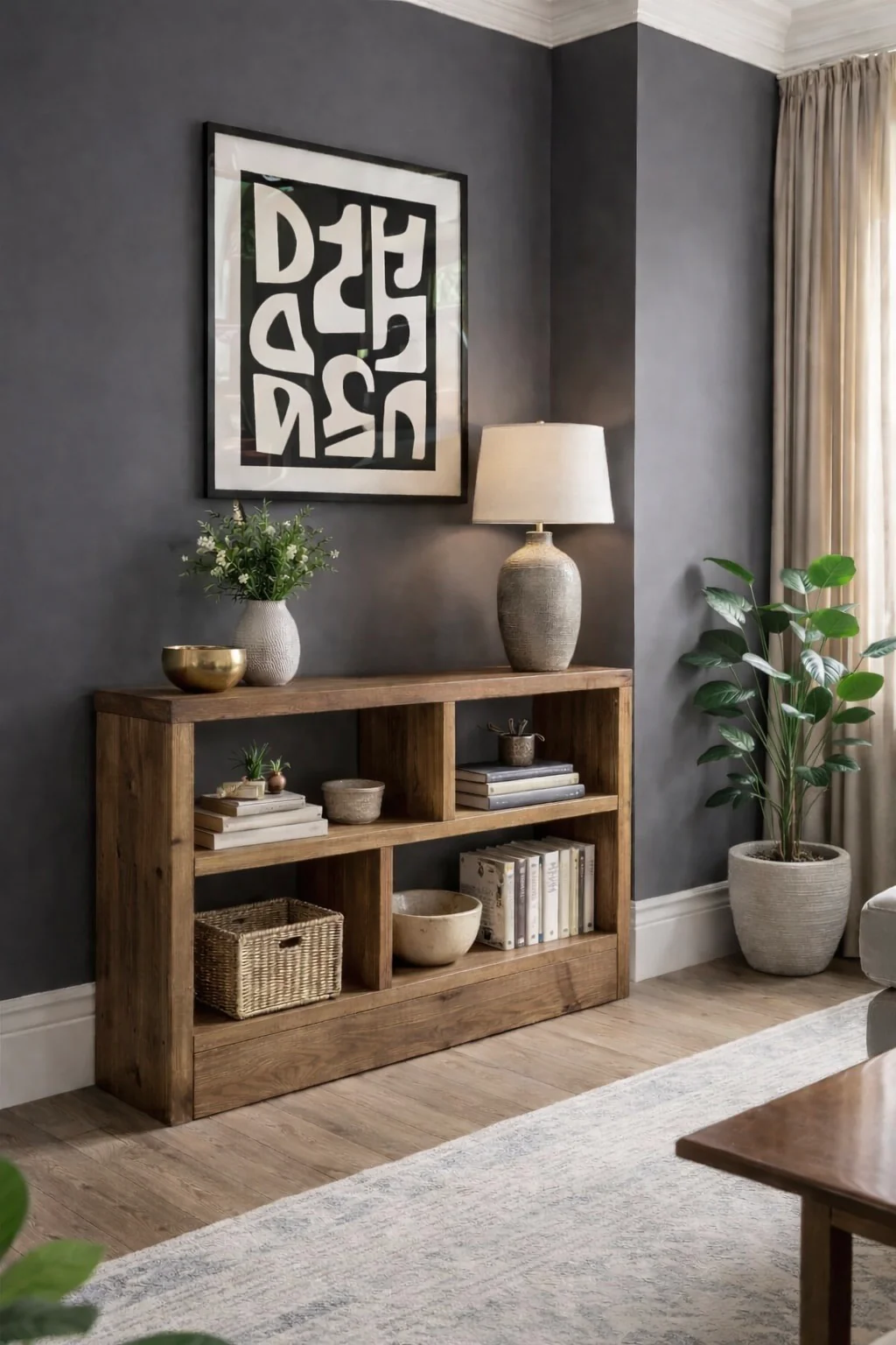 Rustic Low Bookcase | Solid Wooden Display Shelving, Living Room, Kitchen, Office - Image 3