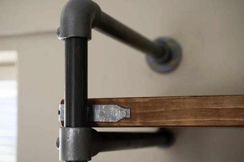 Rustic Wooden Scaffold Board Shelving Unit on Steel Tube Frame, Reclaimed, Bookcase - Image 6