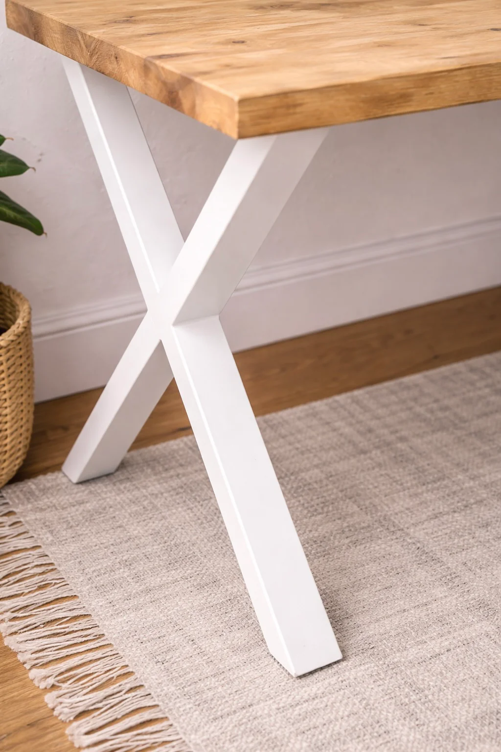 Industrial Rustic Desk, X Frame Steel Legs. Solid Wood. - Image 10