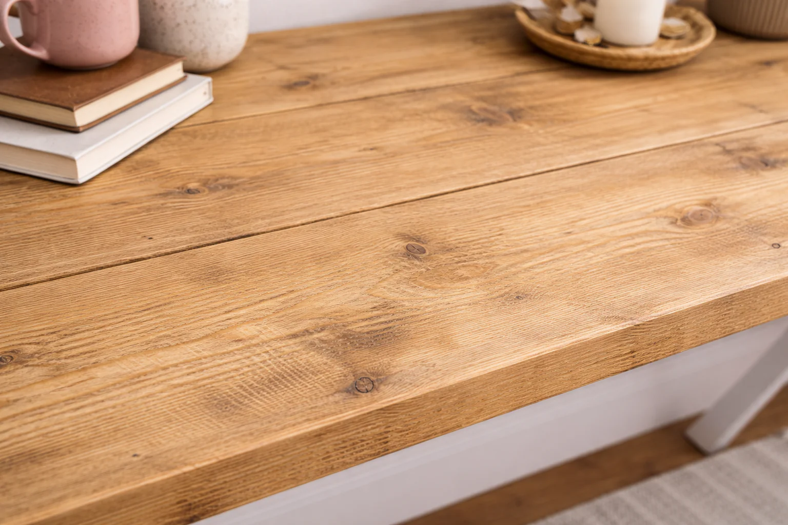 Industrial Rustic Desk, X Frame Steel Legs. Solid Wood. - Image 11