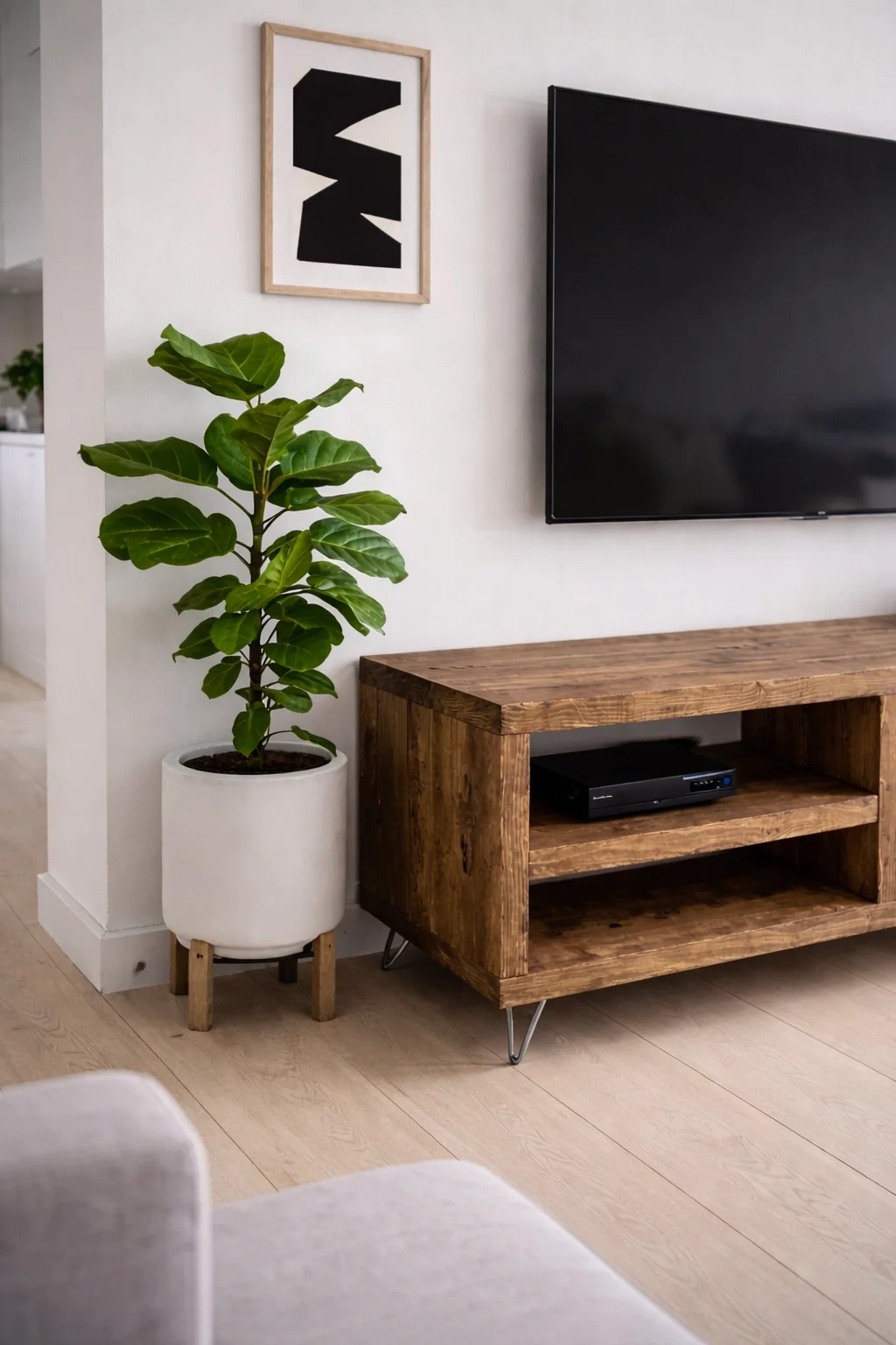 Industrial Style TV Unit, Rustic Solid Wood TV Cabinet, Sideboard on Hairpin Legs - Image 8