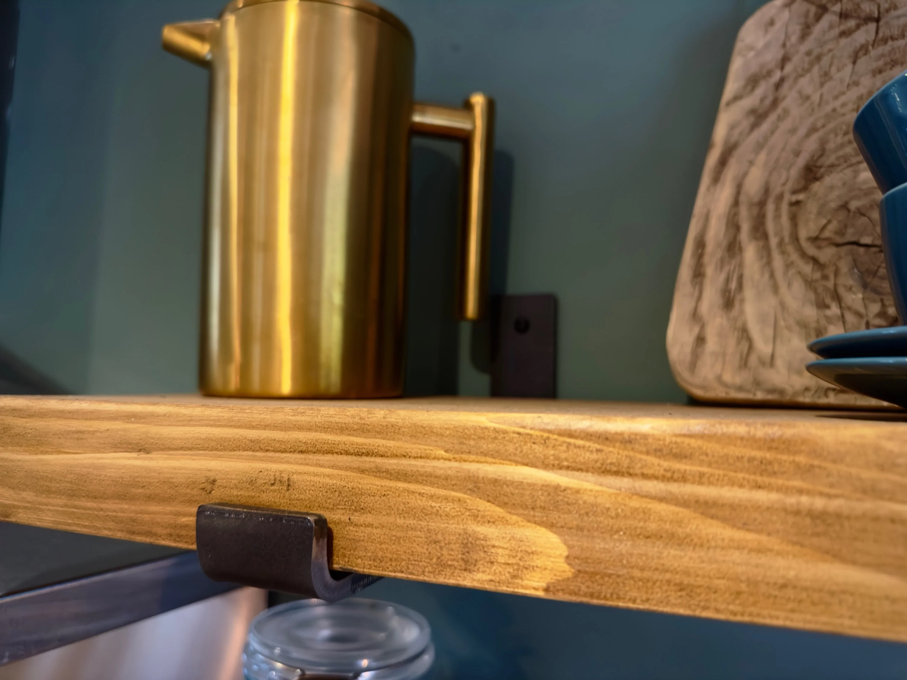 Rustic Wall Shelf on L Shaped Steel Brackets | Bookshelves | Kitchen Shelf on Right Angled Brackets - Image 11