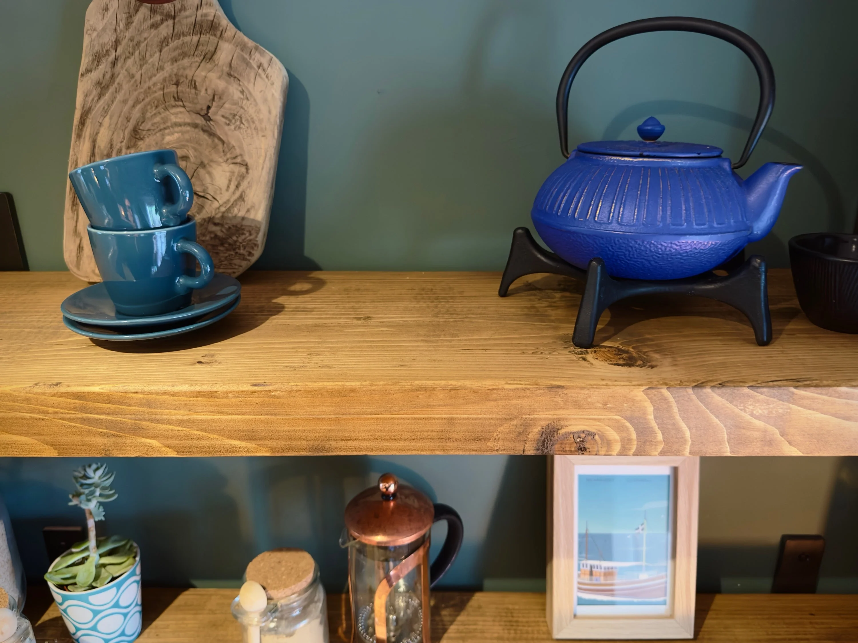 Rustic Wall Shelf on L Shaped Steel Brackets | Bookshelves | Kitchen Shelf on Right Angled Brackets - Image 4