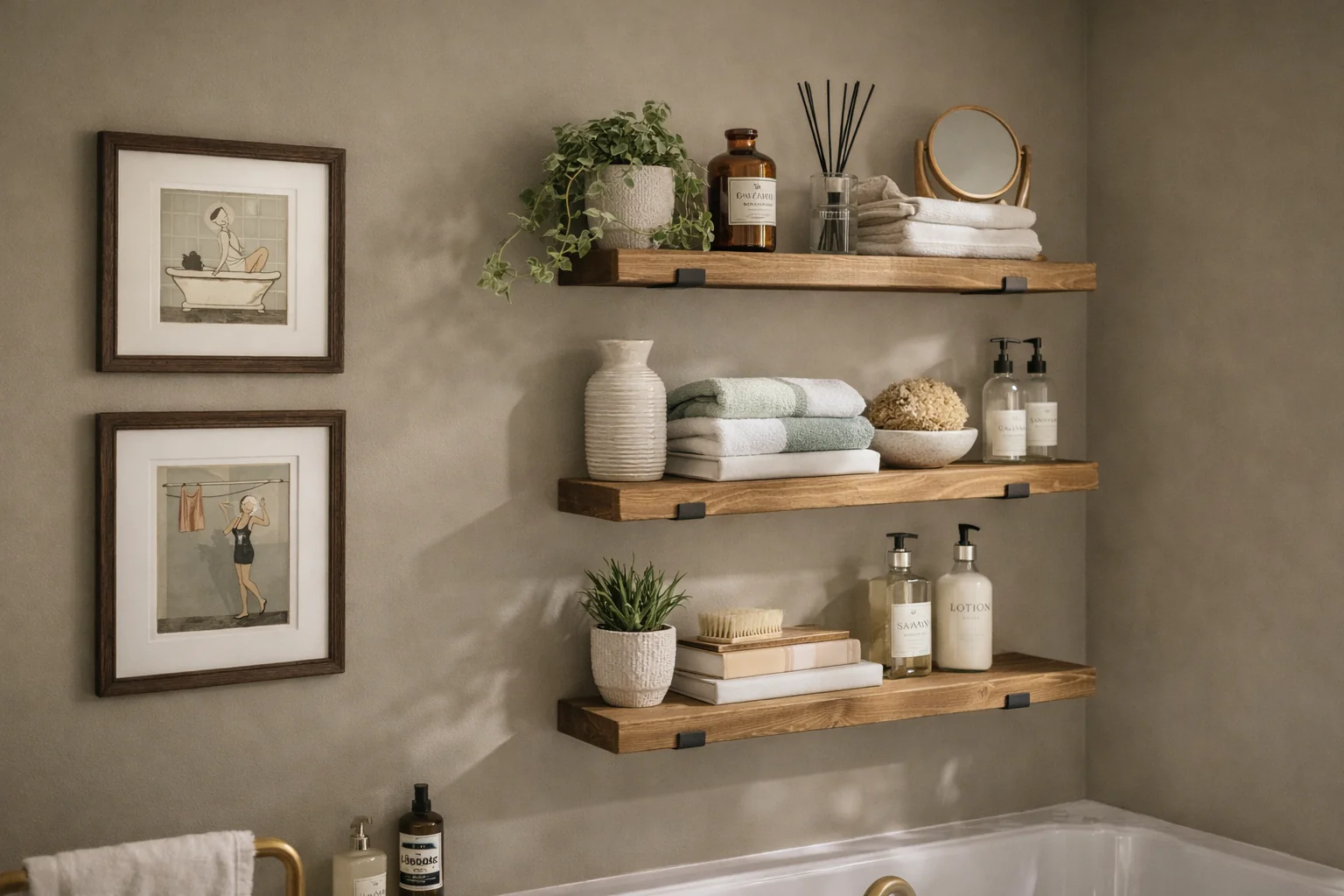 Rustic Wall Shelf on L Shaped Steel Brackets | Bookshelves | Kitchen Shelf on Right Angled Brackets - Image 6